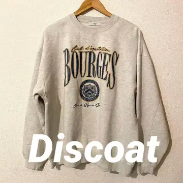 Discoat 디스코트 프린트 맨투맨 속기모