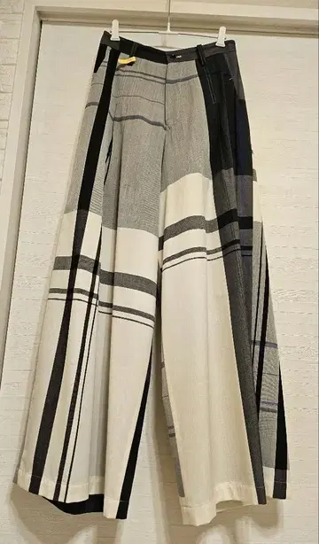 Y's 와이드 팬츠 GABARDINE CHECK WIDE PANTS