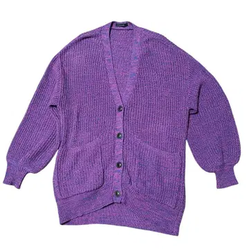 JEANASIS 보라색 V넥 가디건