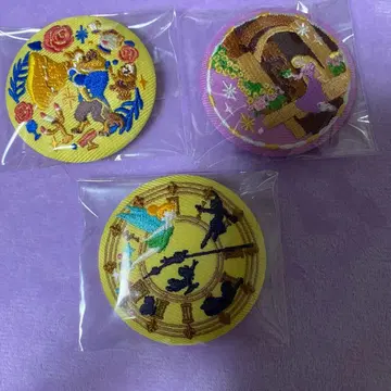 디즈니 자수 캔뱃지2 미녀와 야수 라푼젤 팅커벨