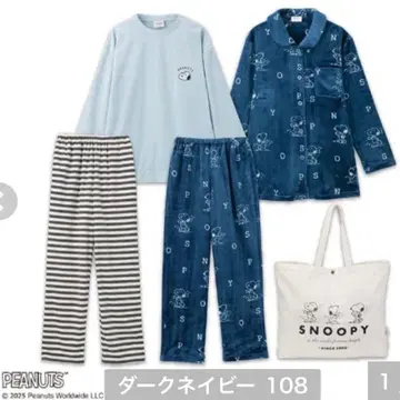 PEANUTS 스누피 룸웨어 파자마 백 아베일 M L