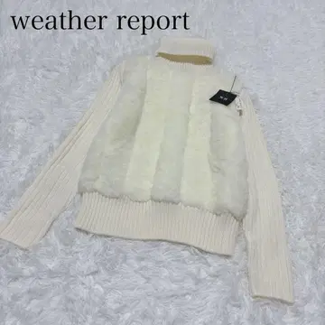 [ weather report ] 터틀넥 니트 M 센터 퍼 화이트 겨울