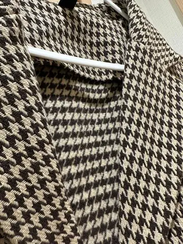 하운드 투스 패턴 테일러드 자켓