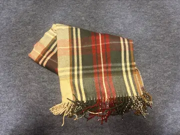 체크 무늬 울 머플러