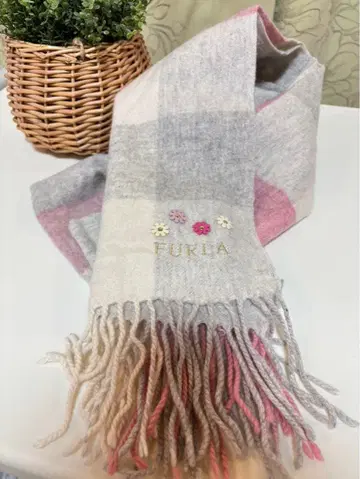 FURLA 머플러 체크 무늬