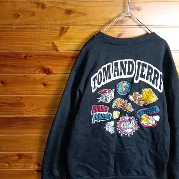 TOM and JERRY 톰과 제리 트레이닝복 맨투맨 자수 L