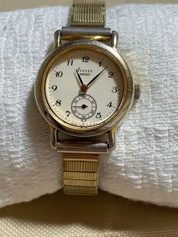 세이코 손목시계 세이코 아베뉴 골드 작동 중 스몰 세컨드