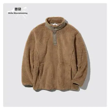 UNIQLO 화이트 마운티니어링 플리스 오버 사이즈 풀오버 긴팔 M