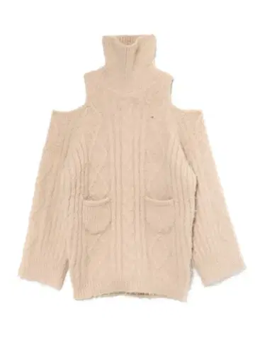 andmary Allyn 케이블 니트 드레스 베이지