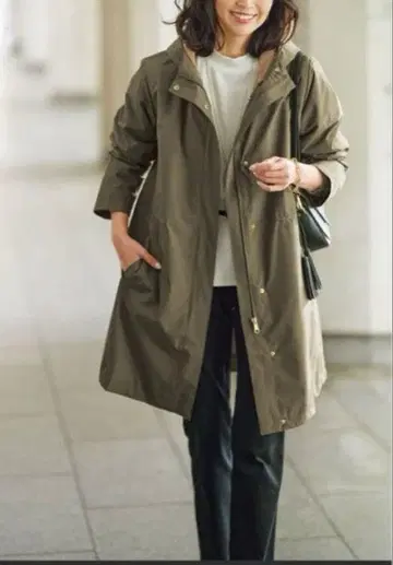 [ 미사용 ] 발수 & 방풍 소재 후드티 부착 3WAY 코트