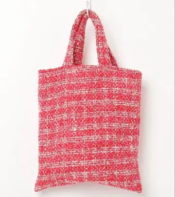 [ 익명 배송 ] 팬시 트위드 체크 토트백 거의 미사용