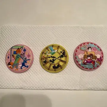 디즈니 자수 캔 배지 3개 세트 주토피아, 팅커벨, 주먹왕 랄프