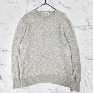 새상품급 유니클로 UNIQLO 캐시미어 100% 스웨터 그레이 L