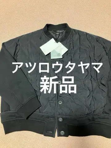 아츠로 우타야마 퀼팅 자켓 숏 기장 블랙