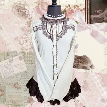 y2k axes femme 니트 레이스 클래식 로리타 모리걸 페어리코어