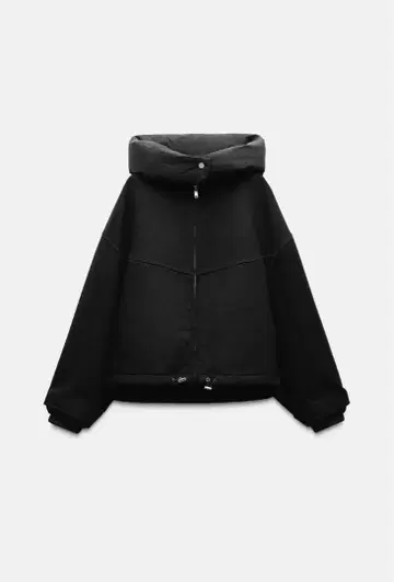 ZARA 컬렉션 후드 부착 블랙 자켓