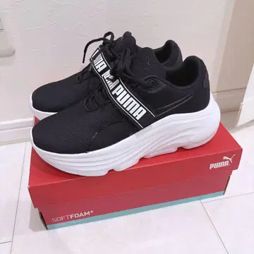 PUMA 블랙 블랙 스니커즈 플 울 박스 포함