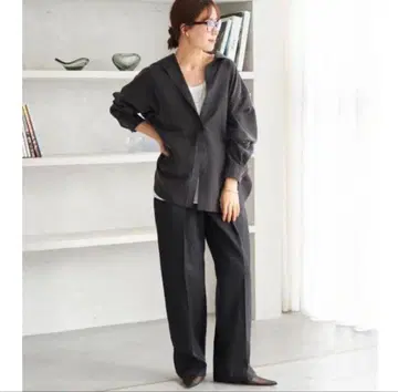 Plage CHINO 와이드 턱 팬츠 36 블랙