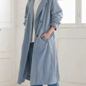 OWNCODE 블루 블루쥬 롱 코트 트렌치