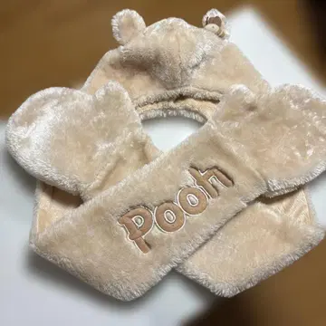 디즈니 머플러 캡 푸우