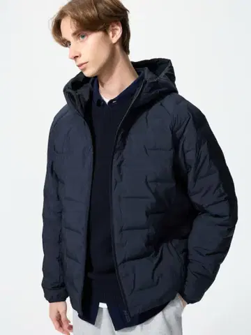 UNIQLO 퍼프 테크 후드티 69 NAVY 4XL