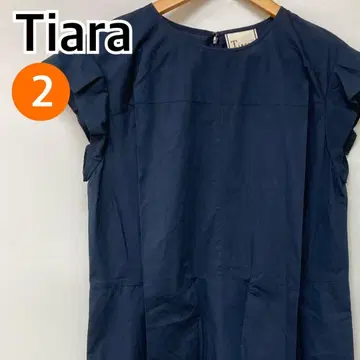 Tiara 원피스 슬리브리스 프릴 네이비 2 [ CT1867 ]