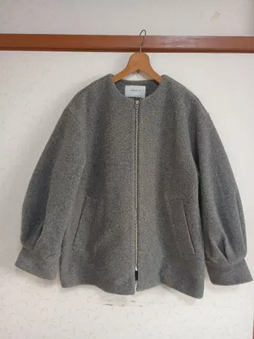 OPAQUE.CLIP 노카라 자켓 그레이