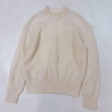 다나카 미나미 착용 AMERI 울 모헤어 니트 보송보송 풀오버 화이트