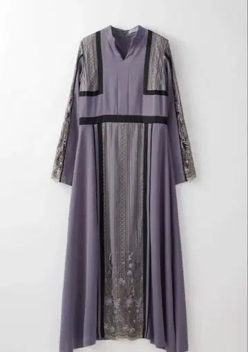 MURRAL framed flower dress purple