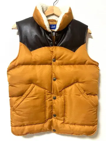 다운 베스트 라이트 브라운 x 다크 브라운 사이즈 L