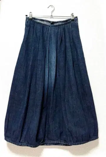 OMNIGOD 다크 데님 벌룬 스커트