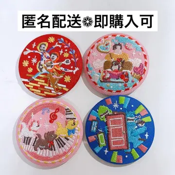 디즈니 자수 캔 배지 2종 세트