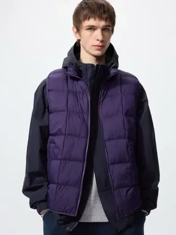 유니클로 퍼프 테크 베스트 77 PURPLE 4XL