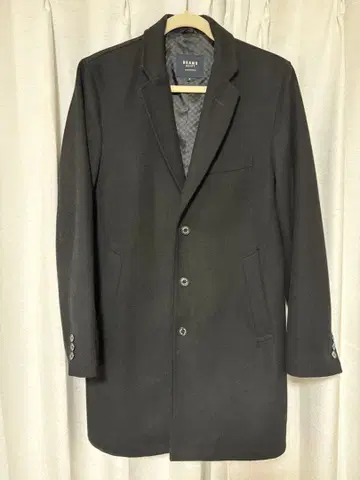 BEAMS HEART 블랙 체스터 코트 M