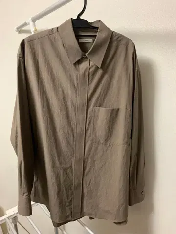 LIDNM OOMI ZARASHI POPLIN SHIRT 브라운 M