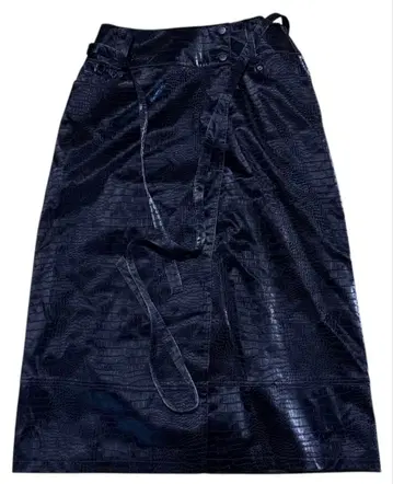 HOUSE OF SUNNY 크로커다일 블랙 스커트 us8