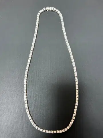 큐빅 지르코니아 테니스 목걸이 실버 계열