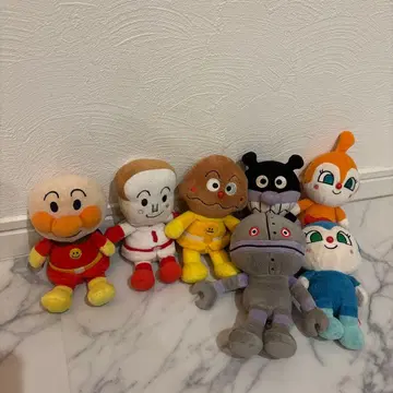 호빵맨 봉제 인형 짤랑이, 세균맨, 다다단, 코킨짱