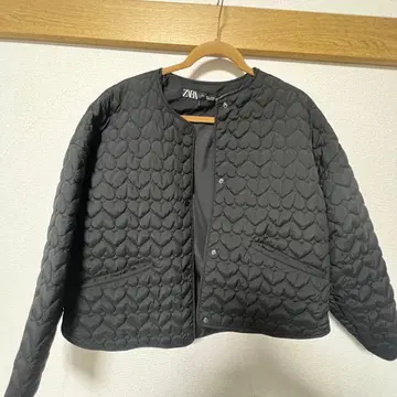 ZARA 하트 무늬 아우터 퀼팅 자켓