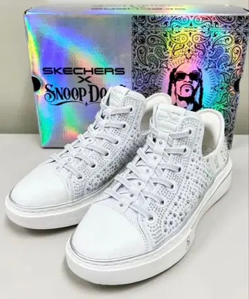 SKECHERS Snoop Dogg 화이트 슬립인즈 24.5