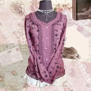 y2k axes femme 프릴 장미 레이스 클라로리 히메로리