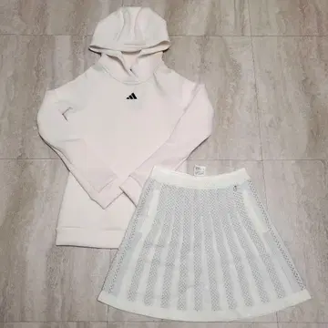 adidas 아디다스 골프 종이상자 니트 후디 스커트 세트