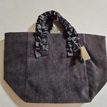 코듀로이 토트백 그레이 택 포함 새상품