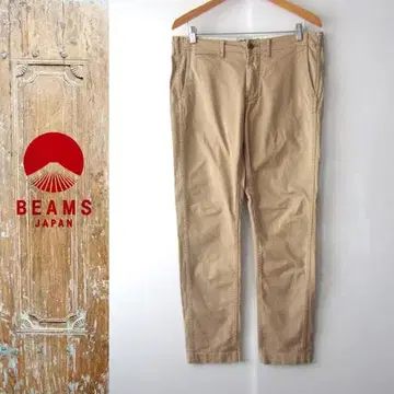 새상품급 THE BEAMS/빔즈 스트레이트 치노 팬츠 베이지 L