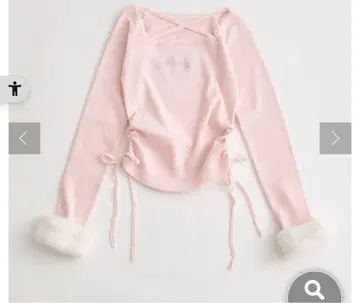 완판템 OLIVE des OLIVE 소매 퍼 상의 핑크