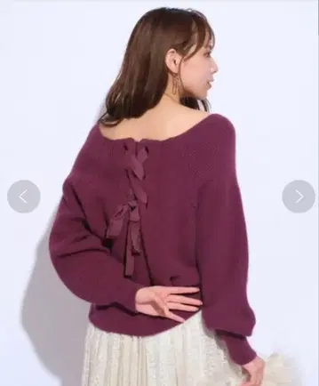 Mystrada 백리본 오프숄더 니트