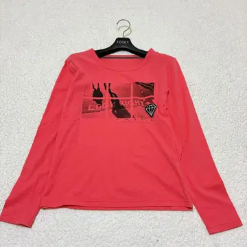 새상품급 [ PRIDE ] 긴팔 티셔츠 36 빨간색 프린트 일본제 데일리