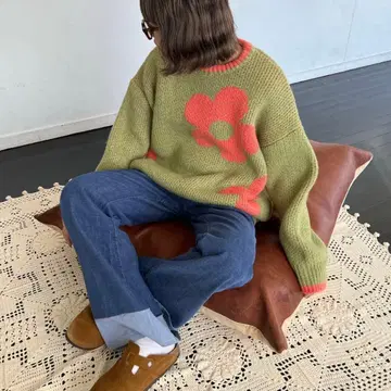 shesame 마가렛 패턴 자카드 니트