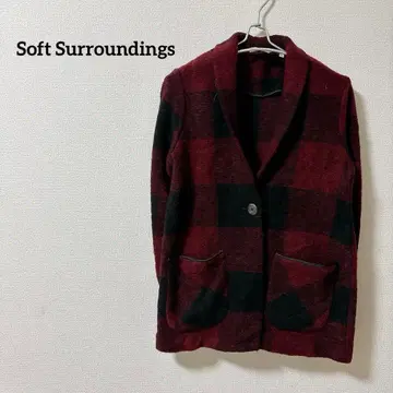 Soft Surroundings 테일러드 자켓 체크 여성용