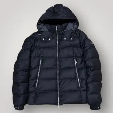 네이비 후드 부착 다운 재킷